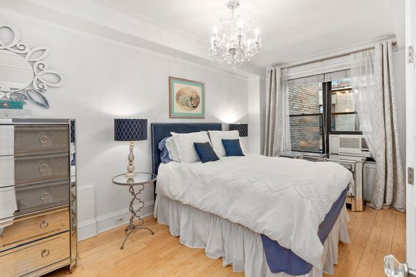 Bedroom, Chandelier, Interior, Wood Texture Flooring