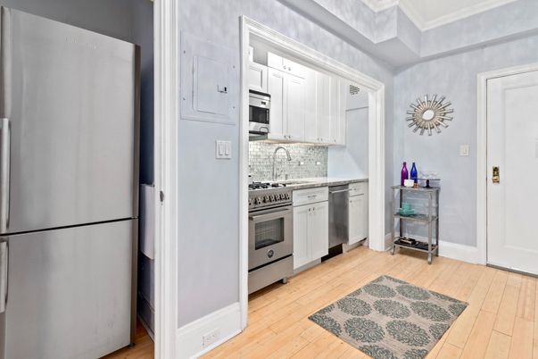 Interior, Kitchen, Stainless Steel Appliances, Wood Texture Flooring