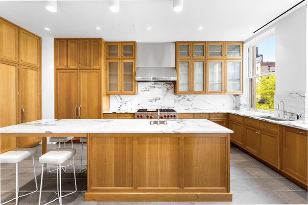 Interior, Kitchen, Marble Walls, Recessed Lighting
