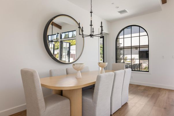 Chandelier, Dining room, Interior, Pendant Lights, Wood Texture Flooring