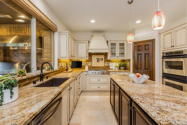 Interior, Kitchen, Pendant Lights, Recessed Lighting, Stainless Steel Appliances