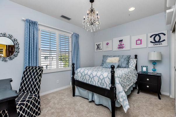 Bedroom, Chandelier, Interior, Recessed Lighting