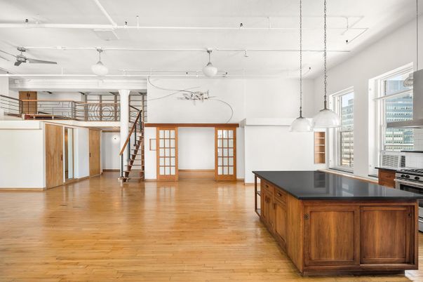Interior, Kitchen, Pendant Lights, Wood Texture Flooring