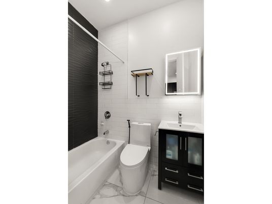 Bathroom, Interior, Marble, Recessed Lighting