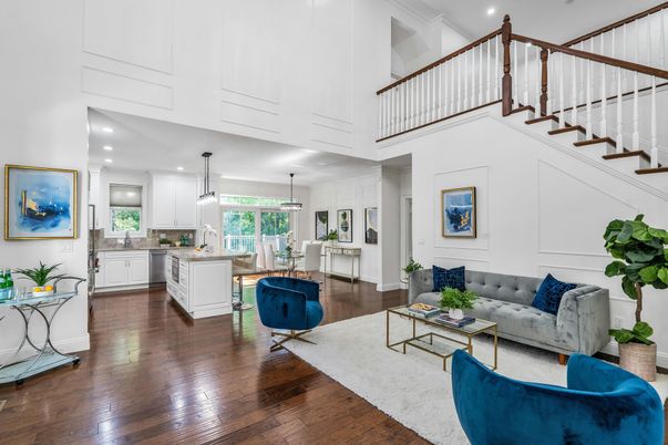 Dining room, Interior, Kitchen, Living room, Pendant Lights, Recessed Lighting, Wood Texture Flooring