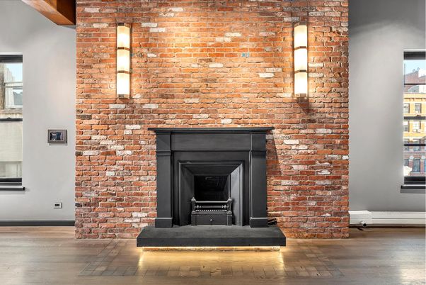 Fireplace, Interior, Stone Walls, Wood Texture Flooring