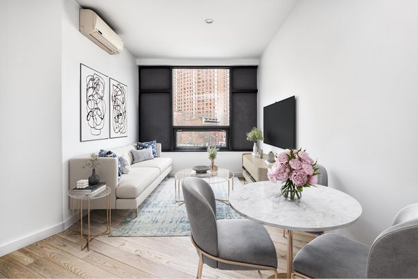 Dining room, Interior, Living room, Recessed Lighting, Wood Texture Flooring