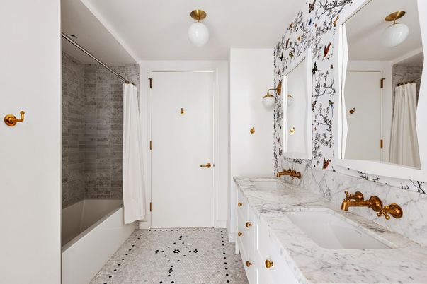 Bathroom, Dual Sink Vanities, Glass Shower, Interior