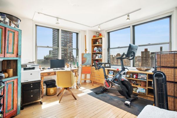 Fitness Equipment, Home Office, Interior, Wood Texture Flooring