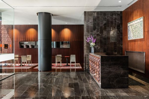 Interior, Marble, Recessed Lighting, Wooden Walls