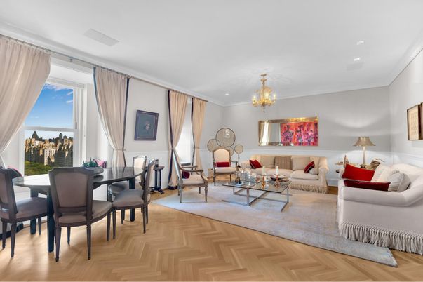 Chandelier, Dining room, Interior, Living room, Recessed Lighting, Wood Texture Flooring