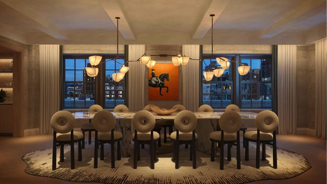 Interior, Pendant Lights, Wood Texture Flooring