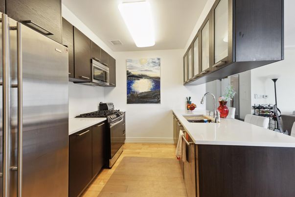 Interior, Kitchen, Stainless Steel Appliances, Wood Texture Flooring