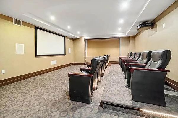 Home Theatre Room, Interior, Projection Screen, Recessed Lighting, Theatre Room