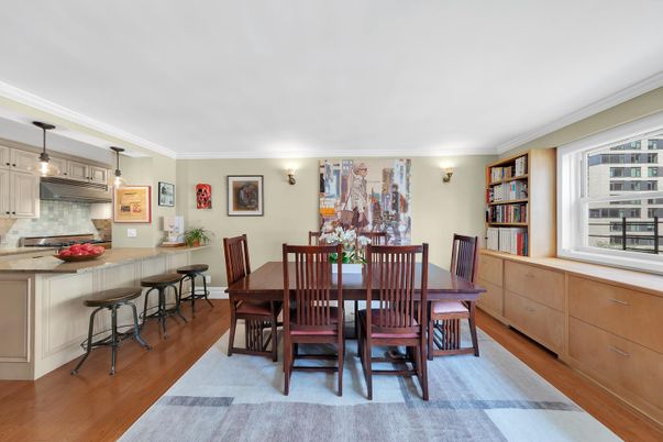 Dining room, Interior, Kitchen, Pendant Lights, Wood Texture Flooring