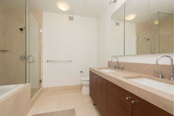 Bathroom, Dual Sink Vanities, Glass Shower, Interior