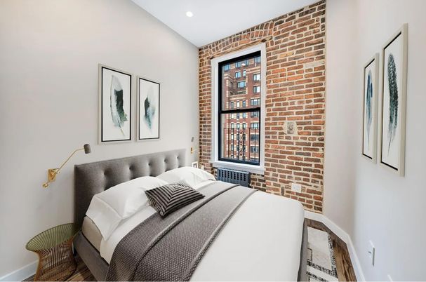 Bedroom, Interior, Recessed Lighting, Stone Walls