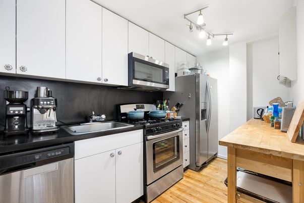 Interior, Kitchen, Stainless Steel Appliances, Wood Texture Flooring