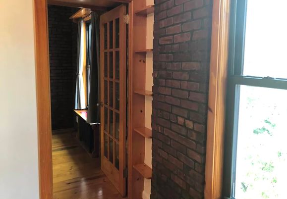 Interior, Stone Walls, Wood Texture Flooring