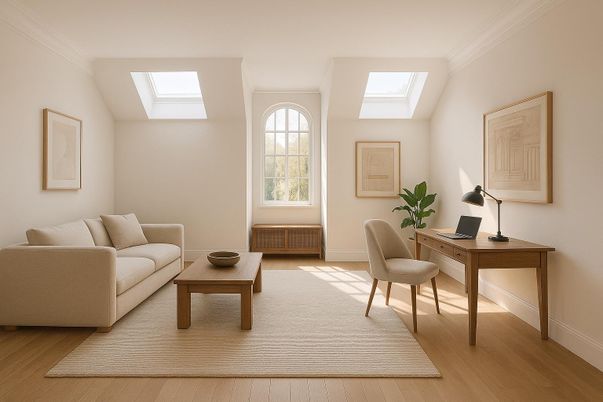 Home Office, Interior, Wood Texture Flooring