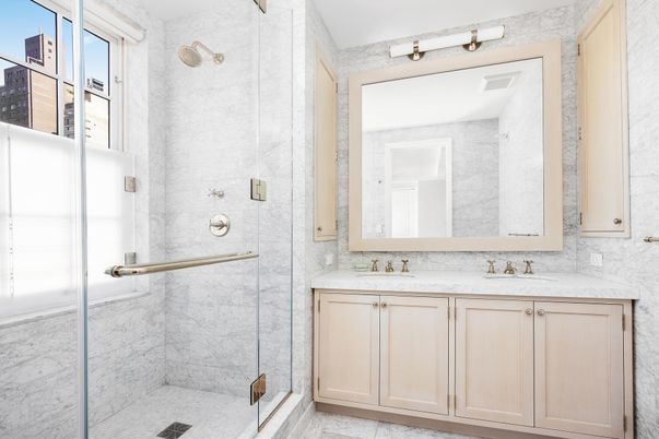 Bathroom, Glass Shower, Interior, Marble Walls