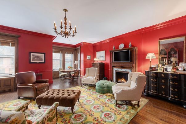 Chandelier, Dining room, Fireplace, Interior, Living room, Wood Texture Flooring