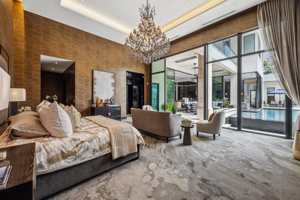 Bedroom, Chandelier, Interior, Recessed Lighting