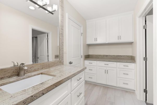 Bathroom, Dual Sink Vanities, Interior, Wood Texture Flooring