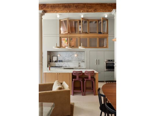 Interior, Kitchen, Marble Walls, Stainless Steel Appliances
