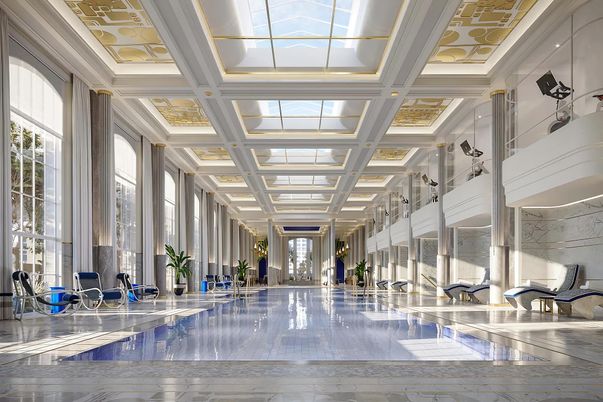 Fitness Equipment, Glass Ceilings, Interior, Pool, Recessed Lighting