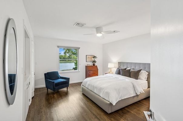 Bedroom, Interior, Water, Wood Texture Flooring