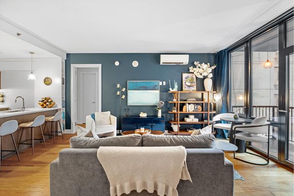 Interior, Living room, Pendant Lights, Wood Texture Flooring
