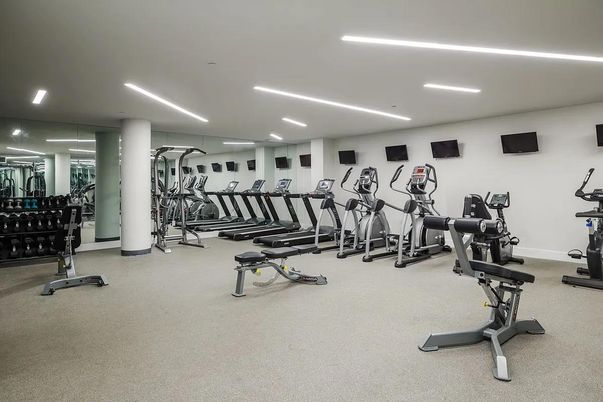 Fitness Equipment, Gym, Interior, Recessed Lighting