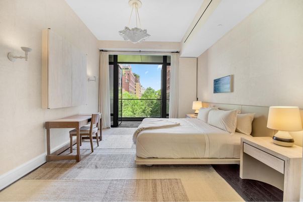 Bedroom, Interior, Pendant Lights, Wood Texture Flooring