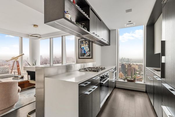 Interior, Kitchen, Pendant Lights, Stainless Steel Appliances, Wood Texture Flooring