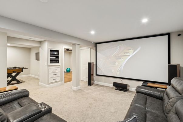 Home Theatre Room, Interior, Projection Screen, Recessed Lighting, Theatre Room