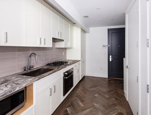 Interior, Kitchen, Recessed Lighting, Wood Texture Flooring