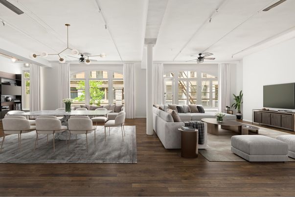 Dining room, Interior, Living room, Pendant Lights, Wood Texture Flooring