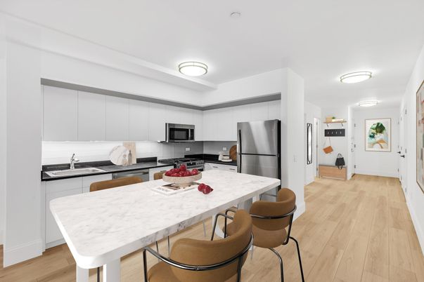 Interior, Kitchen, Stainless Steel Appliances, Wood Texture Flooring