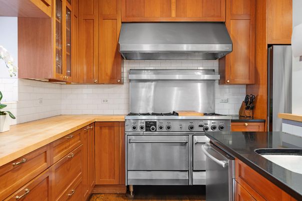 Interior, Kitchen, Stainless Steel Appliances, Wood Texture Flooring