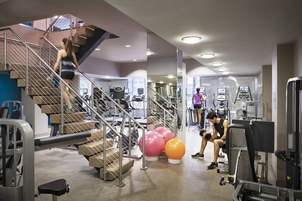 Fitness Equipment, Gym, Interior, Recessed Lighting