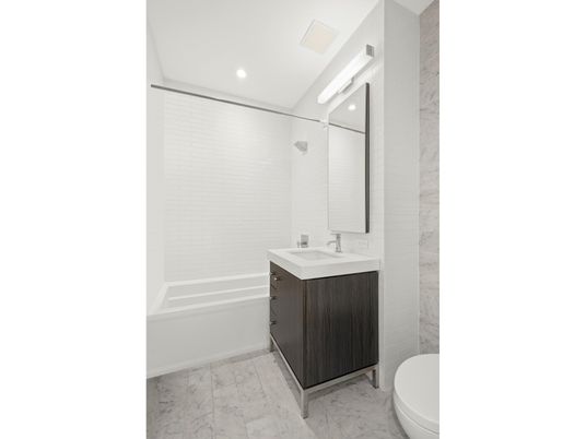 Bathroom, Interior, Marble, Recessed Lighting
