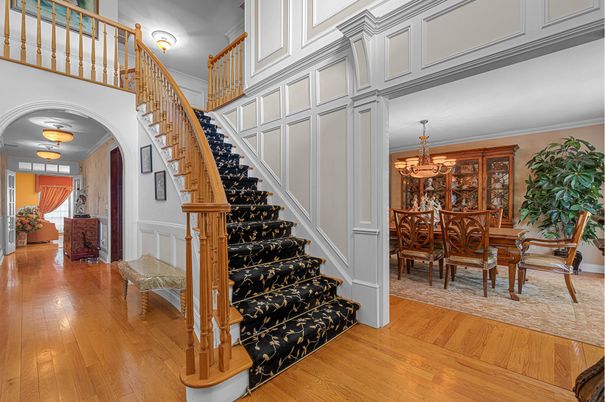 Chandelier, Dining room, Interior, Wood Texture Flooring