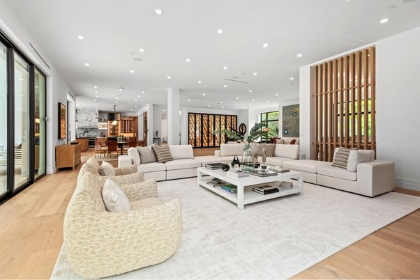 Dining room, Interior, Kitchen, Living room, Pendant Lights, Recessed Lighting, Wood Texture Flooring