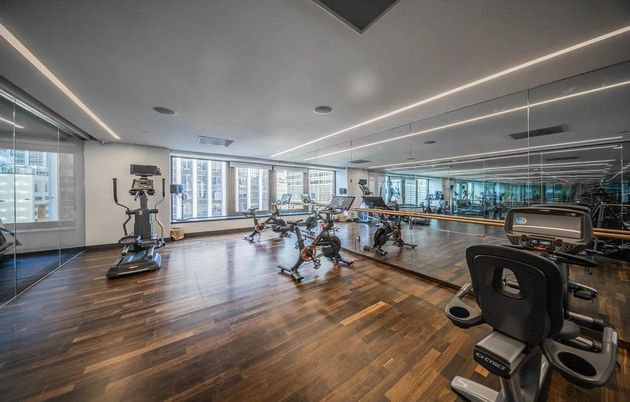 Fitness Equipment, Home Office, Interior, Wood Texture Flooring