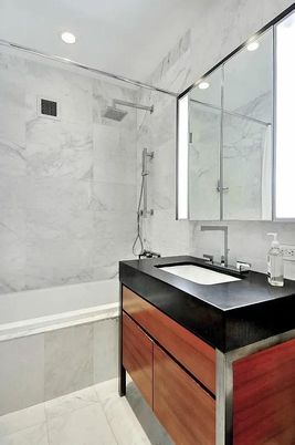 Bathroom, Interior, Marble, Marble Walls, Recessed Lighting