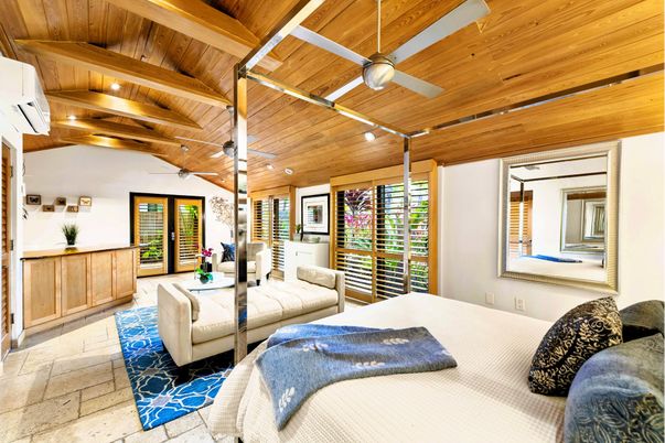 Bedroom, Interior, Recessed Lighting, Wooden Beams, Wooden Ceilings
