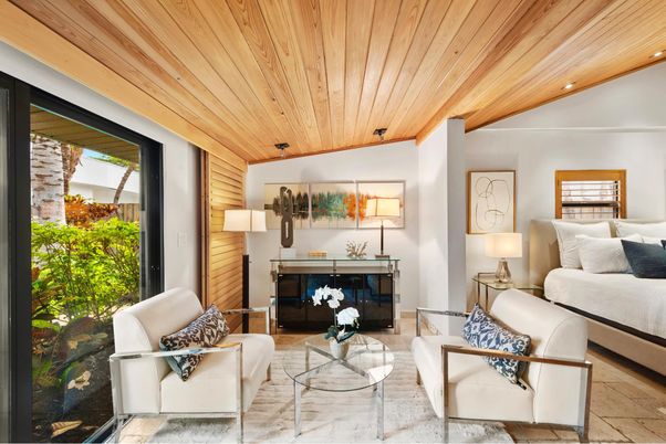Interior, Living room, Recessed Lighting, Wooden Ceilings