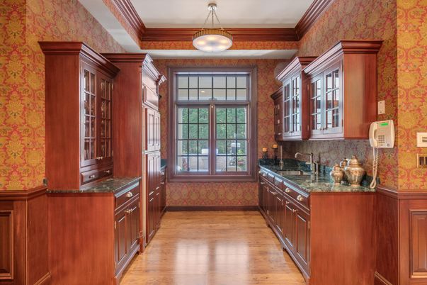 Interior, Kitchen, Pendant Lights, Wood Texture Flooring
