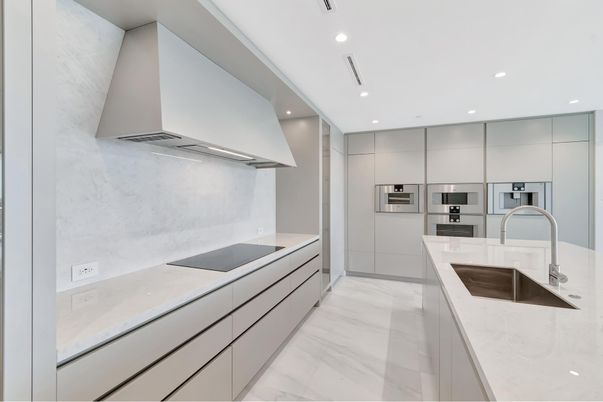 Interior, Kitchen, Marble, Marble Walls, Recessed Lighting